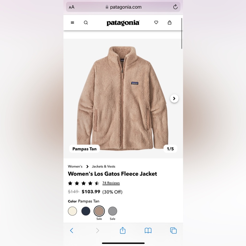XS Patagonia fleece jacket with pockets like new